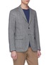 Front View - Click To Enlarge - EIDOS - Wool blend herringbone soft blazer