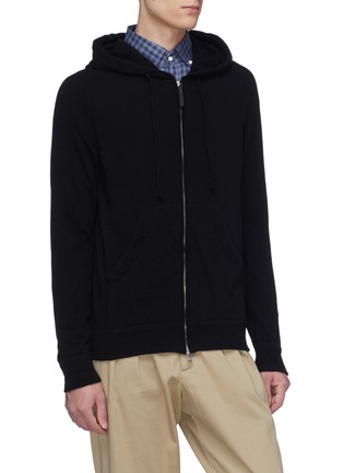 Front View - Click To Enlarge - EIDOS - Cashmere knit zip hoodie