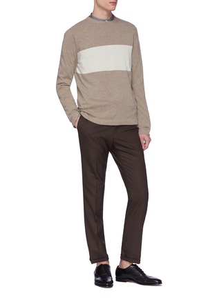 Figure View - Click To Enlarge - EIDOS - Colourblock stripe cashmere sweater