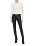 Figure View - Click To Enlarge - PHILOSOPHY DI LORENZO SERAFINI - Ruffle sleeve cable knit sweater