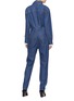 Back View - Click To Enlarge - PHILOSOPHY DI LORENZO SERAFINI - Lace cuff denim jumpsuit