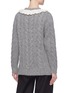 Back View - Click To Enlarge - PHILOSOPHY DI LORENZO SERAFINI - Ruffle neck cable knit sweater