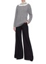 Figure View - Click To Enlarge - PHILOSOPHY DI LORENZO SERAFINI - Ruffle neck cable knit sweater