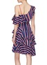 Back View - Click To Enlarge - ALICE & OLIVIA - 'Laflora' asymmetric ruffle stripe one-shoulder dress