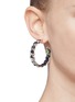 Figure View - Click To Enlarge - W. BRITT - Curb chain floral print ribbon hoop earrings