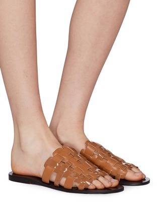 Figure View - Click To Enlarge - PEDDER RED - 'Garry' woven leather slide sandals