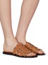 Figure View - Click To Enlarge - PEDDER RED - 'Garry' woven leather slide sandals