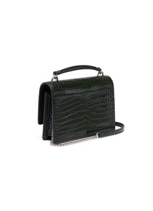 Figure View - Click To Enlarge - SAINT LAURENT - 'Sunset' croc embossed leather chain wallet
