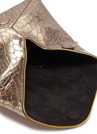 Detail View - Click To Enlarge - DRIES VAN NOTEN - Snake embossed leather envelope clutch