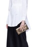 Front View - Click To Enlarge - DRIES VAN NOTEN - Snake embossed leather envelope clutch