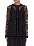 Main View - Click To Enlarge - GUCCI - GG leather trim macramé oversized jacket