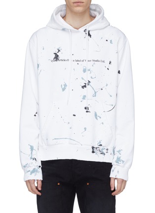 Main View - Click To Enlarge - VYNER ARTICLES - Paint splatter logo graphic print hoodie