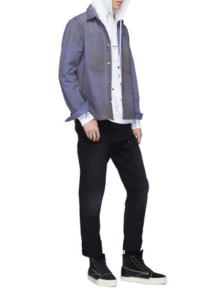 Figure View - Click To Enlarge - VYNER ARTICLES - Patch pocket denim worker shirt