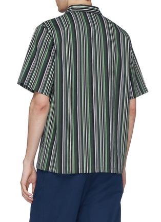 Back View - Click To Enlarge - NOON GOONS - 'Pharcyde' stripe twill short sleeve shirt