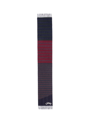 Main View - Click To Enlarge - LOEWE - Logo chenille patch colourblock pinstripe scarf