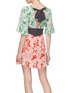 Back View - Click To Enlarge - TOPSHOP - Tie back colourblock floral print dress