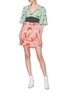 Figure View - Click To Enlarge - TOPSHOP - Tie back colourblock floral print dress