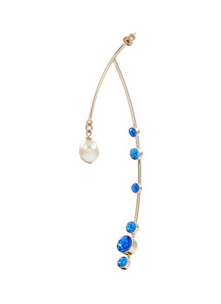 Main View - Click To Enlarge - DRIES VAN NOTEN - Glass crystal faux pearl sculptural bar drop single earring