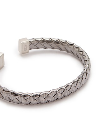 Detail View - Click To Enlarge - TATEOSSIAN - 'Bamboo' woven rhodium silver cuff
