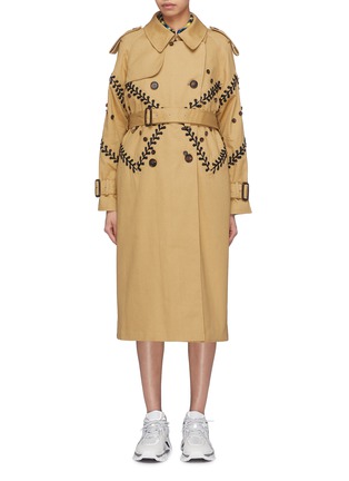 Main View - Click To Enlarge - 10753 - Belted lace-up trench coat