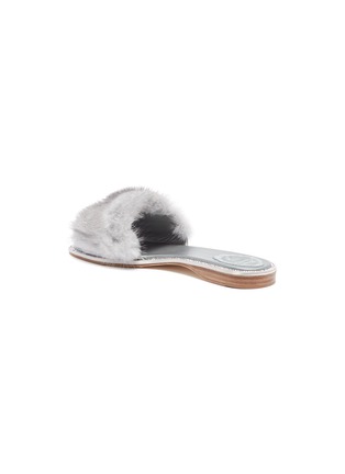 Detail View - Click To Enlarge - RENÉ CAOVILLA - Strass trim mink fur slide sandals