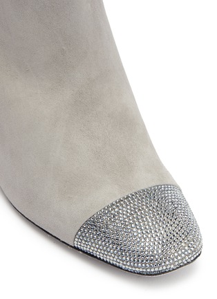 Detail View - Click To Enlarge - RENÉ CAOVILLA - Strass heel suede knee high boots