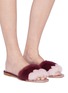 Figure View - Click To Enlarge - RENÉ CAOVILLA - Strass trim colourblock mink fur slide sandals