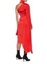 Back View - Click To Enlarge - MATÉRIEL - Sash tie neck asymmetric drape one-shoulder silk dress