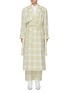 Main View - Click To Enlarge - MATÉRIEL - Belted split back check plaid trench coat