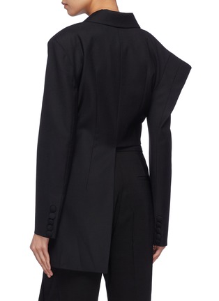 Back View - Click To Enlarge - MATÉRIEL - Slit shoulder asymmetric coat