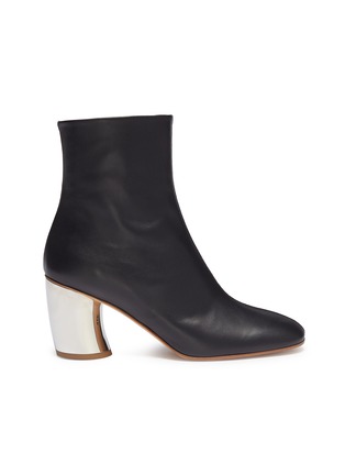 Main View - Click To Enlarge - PROENZA SCHOULER - Curved mirror heel leather and suede ankle boots