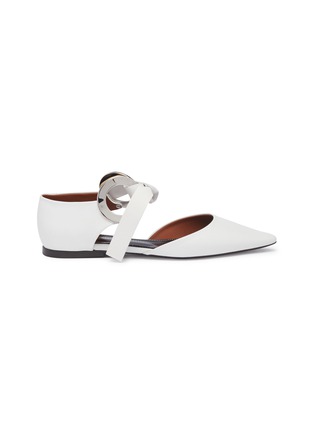 Main View - Click To Enlarge - PROENZA SCHOULER - Metal ring tie leather d'Orsay flats
