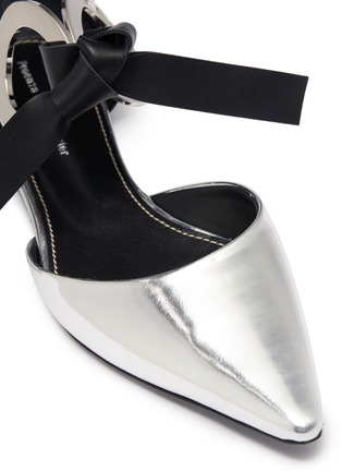 Detail View - Click To Enlarge - PROENZA SCHOULER - Metal ring tie leather and suede d'Orsay flats