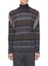 Main View - Click To Enlarge - MAISON FLANEUR - Fringe stripe micromodal blend turtleneck sweater