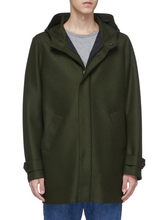 Front View - Click To Enlarge - HARRIS WHARF LONDON - Hooded virgin wool melton parka