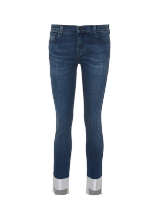 Main View - Click To Enlarge - J BRAND - 'MR DW' metallic staggered cuff skinny jeans