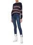 Figure View - Click To Enlarge - J BRAND - 'MR DW' metallic staggered cuff skinny jeans