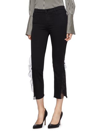 Front View - Click To Enlarge - J BRAND - 'Selena' ruffle trim flared jeans