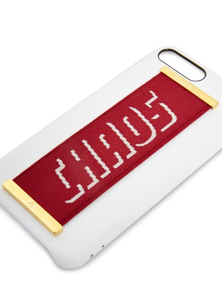 Detail View - Click To Enlarge - CHAOS - Logo jacquard strap leather iPhone 7 Plus/8 Plus case – White/Red