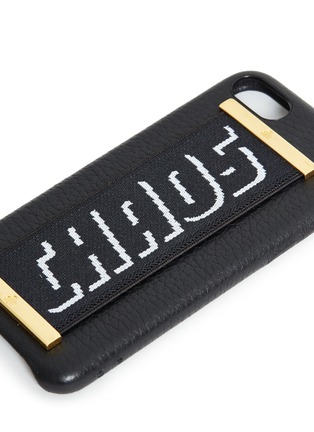 Detail View - Click To Enlarge - CHAOS - Logo jacquard strap leather iPhone 7/8 case – Black