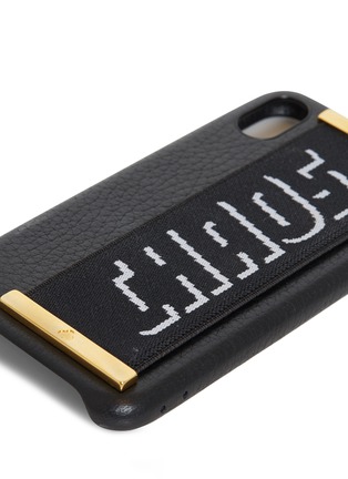 Detail View - Click To Enlarge - CHAOS - Logo jacquard strap leather iPhone X case – Black