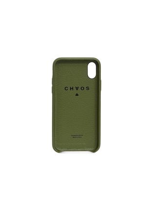 Figure View - Click To Enlarge - CHAOS - Logo jacquard strap leather iPhone X/XS case – Khaki/Black