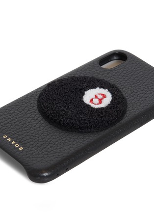 Detail View - Click To Enlarge - CHAOS - 8-ball patch leather iPhone X case – Black