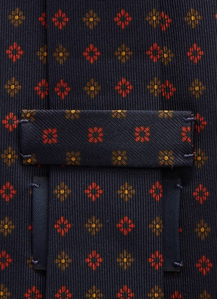Detail View - Click To Enlarge - DRAKE'S - Floral print silk herringbone tie
