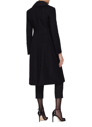 Back View - Click To Enlarge - HELMUT LANG - Double breasted virgin wool blend melton coat
