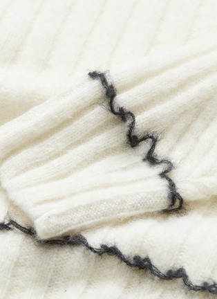  - HELMUT LANG - Contrast border brushed rib knit sweater