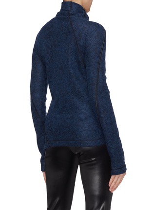 Back View - Click To Enlarge - HELMUT LANG - Faux leather piping turtleneck sweater