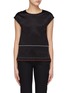 Main View - Click To Enlarge - HELMUT LANG - Ball chain cuff contrast topstitching pleated top