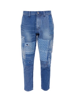 Main View - Click To Enlarge - FDMTL - Sashiko boro patchwork distressed jeans