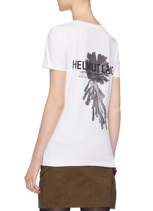 Back View - Click To Enlarge - HELMUT LANG - Logo feather print T-shirt